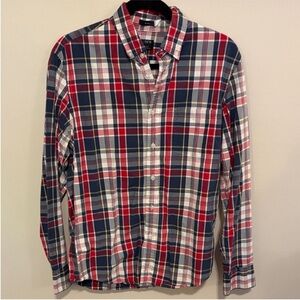 J. Crew Men’s Red and Blue Plaid Shirt